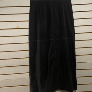 Nancy Bolen City Girl Women's Sz 14 Long Black Skirt Lined Side‎ Slit Zip